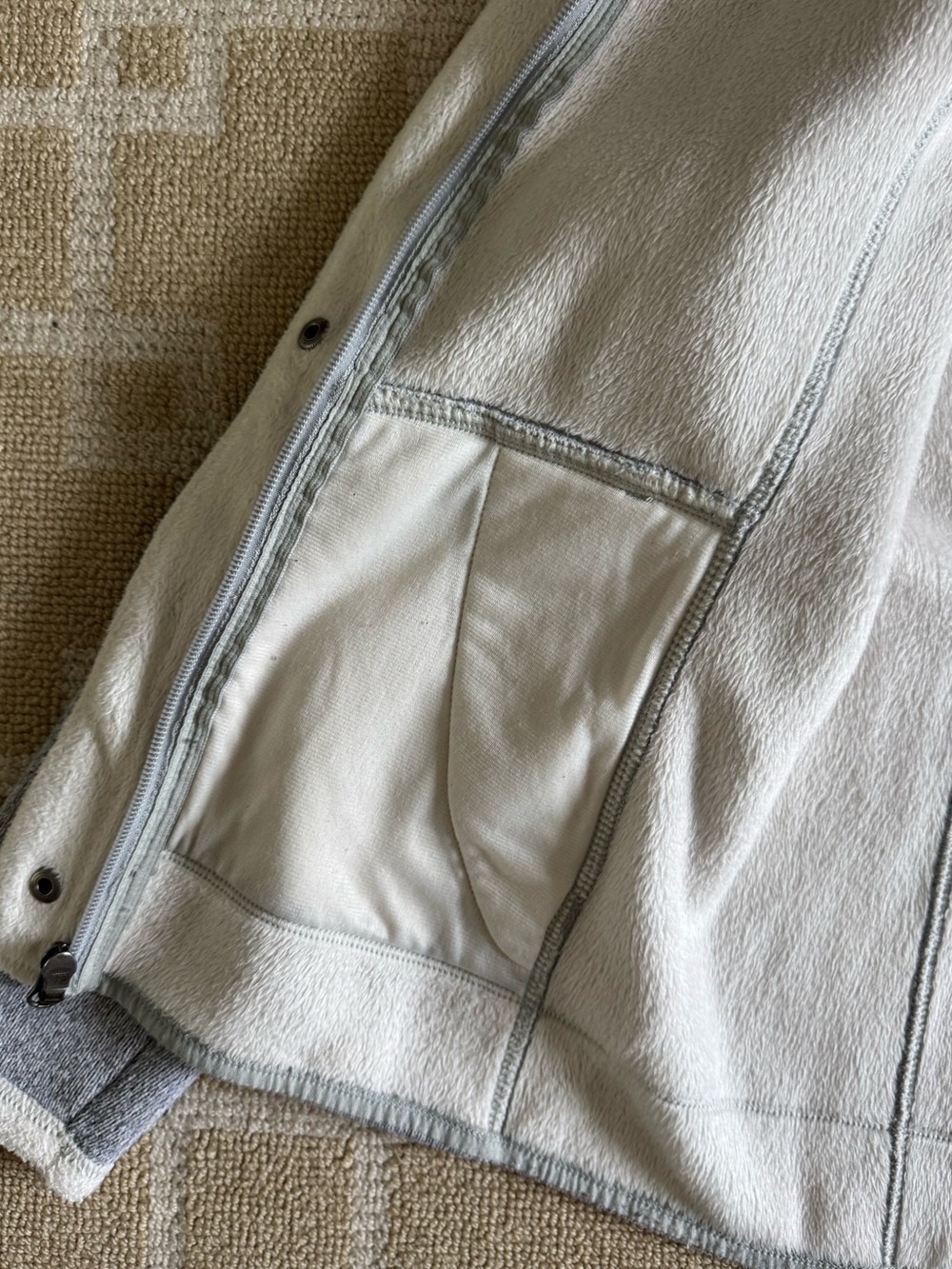 The North Face Sherpa Lined Hooded Fleece Jacket Outdoor Heather Gray Medium - Picture 8 of 17